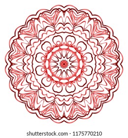 Round pattern flower mandala. circle floral ornament. Decorative illustration
