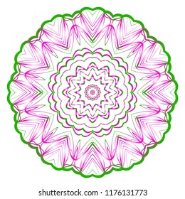 Round pattern flower mandala. circle floral ornament. Decorative vector illustration.