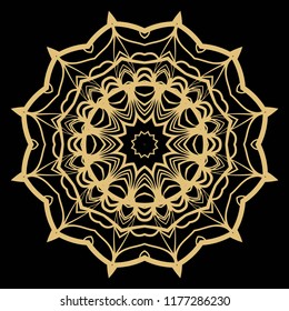 Round pattern flower mandala. circle floral ornament. Decorative illustration