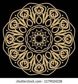 Round pattern flower mandala. circle floral ornament. Legend decorative vector illustration.