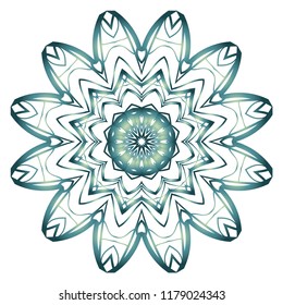 Round pattern flower mandala. circle floral ornament. Decorative illustration