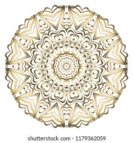 Round pattern flower mandala. circle floral ornament. Decorative illustration