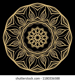 Round pattern flower mandala. circle floral ornament. Decorative illustration