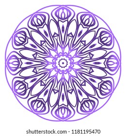 Round pattern flower mandala. circle floral ornament. Legend decorative vector illustration.