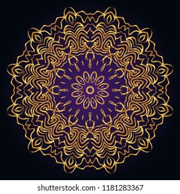 Round pattern flower mandala. circle floral ornament. Legend decorative vector illustration.
