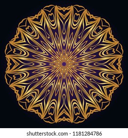 Round pattern flower mandala. circle floral ornament. Decorative illustration