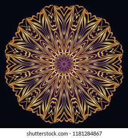 Round pattern flower mandala. circle floral ornament. Legend decorative vector illustration.