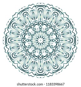 Round pattern flower mandala. circle floral ornament. Decorative illustration