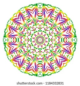 Round pattern flower mandala. circle floral ornament. Legend decorative vector illustration.