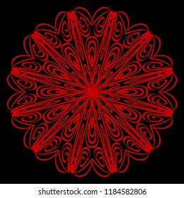 Round pattern flower mandala. circle floral ornament. Legend decorative vector illustration.