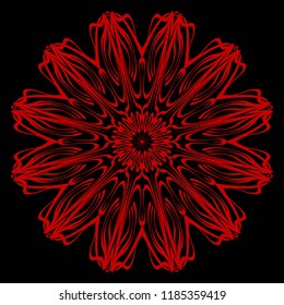 Round pattern flower mandala. circle floral ornament. Decorative illustration