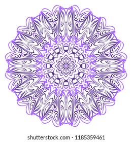 Round pattern flower mandala. circle floral ornament. Decorative illustration