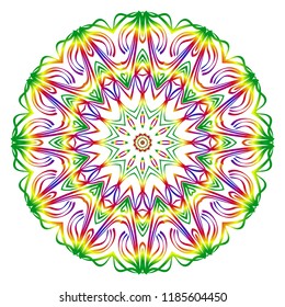 Round pattern flower mandala. circle floral ornament. Legend decorative vector illustration.