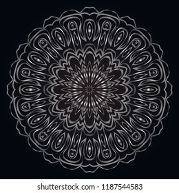 Round pattern flower mandala. circle floral ornament. Legend decorative vector illustration.