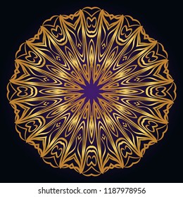 Round pattern flower mandala. circle floral ornament. Decorative illustration