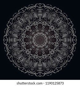 Round pattern flower mandala. circle floral ornament. Legend decorative vector illustration.
