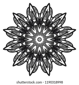 Round pattern flower mandala. circle floral ornament. Decorative illustration.