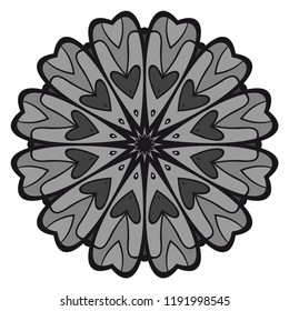 Round pattern flower mandala. circle floral ornament. Legend decorative vector illustration.