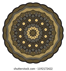 Round pattern flower mandala. circle floral ornament. Decorative illustration.