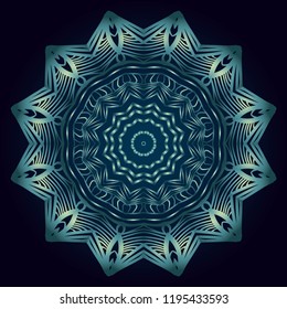 Round pattern flower mandala. circle floral ornament. Legend decorative vector illustration.