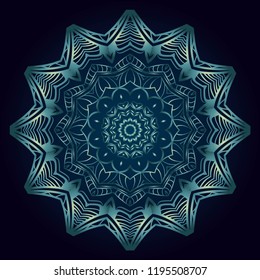 Round pattern flower mandala. circle floral ornament. Legend decorative vector illustration.