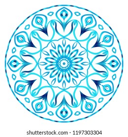 Round pattern flower mandala. circle floral ornament. Decorative illustration