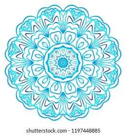 Round pattern flower mandala. circle floral ornament. Decorative vector illustration.