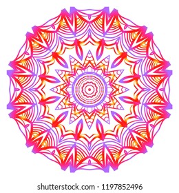 Round pattern flower mandala. circle floral ornament. Decorative illustration