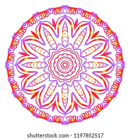 Round pattern flower mandala. circle floral ornament. Decorative illustration