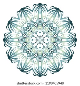 Round pattern flower mandala. circle floral ornament. Decorative illustration