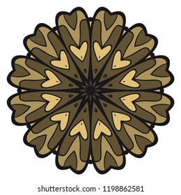 Round pattern flower mandala. circle floral ornament. Decorative illustration.