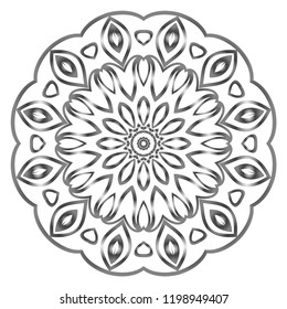 Round pattern flower mandala. circle floral ornament. Legend decorative vector illustration.