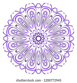 Round pattern flower mandala. circle floral ornament. Decorative illustration