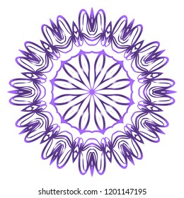 Round pattern flower mandala. circle floral ornament. Decorative illustration