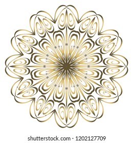 Round pattern flower mandala. circle floral ornament. Decorative illustration