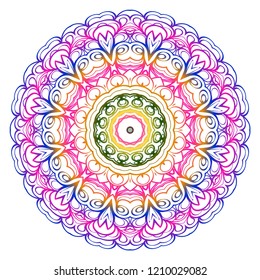 Round pattern flower mandala. circle floral ornament. Decorative illustration