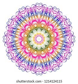 Round pattern flower mandala. circle floral ornament. Legend decorative vector illustration.
