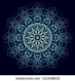 Round pattern flower mandala. circle floral ornament. Decorative illustration