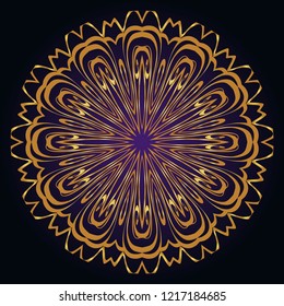 Round pattern flower mandala. circle floral ornament. Decorative illustration