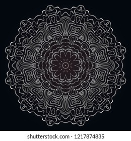 Round pattern flower mandala. circle floral ornament. Decorative illustration