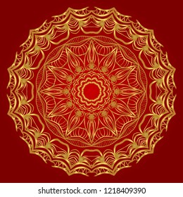 Round pattern flower mandala. circle floral ornament. Legend decorative vector illustration.