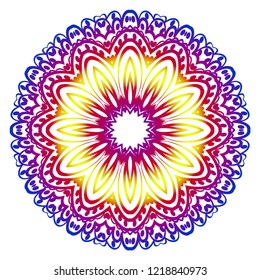Round pattern flower mandala. circle floral ornament. Decorative illustration