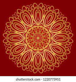 Round pattern flower mandala. circle floral ornament. Decorative illustration