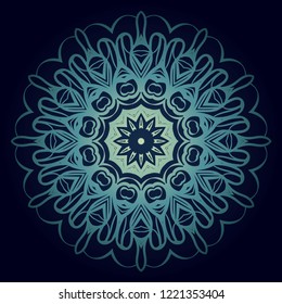 Round pattern flower mandala. circle floral ornament. Legend decorative vector illustration.