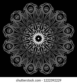 Round pattern flower mandala. circle floral ornament. Decorative illustration