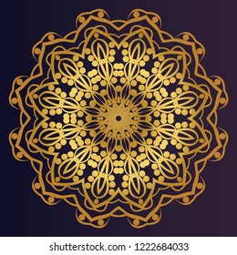 Round pattern flower mandala. circle floral ornament. Decorative illustration