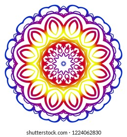 Round pattern flower mandala. circle floral ornament. Legend decorative vector illustration.