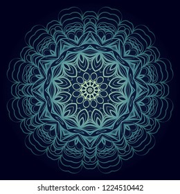 Round pattern flower mandala. circle floral ornament. Decorative illustration