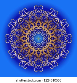 Round pattern flower mandala. circle floral ornament. Legend decorative vector illustration.