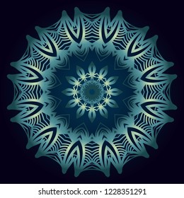 Round pattern flower mandala. circle floral ornament. Legend decorative vector illustration.